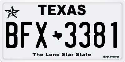 TX license plate BFX3381
