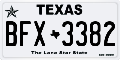 TX license plate BFX3382