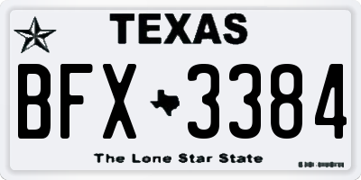 TX license plate BFX3384