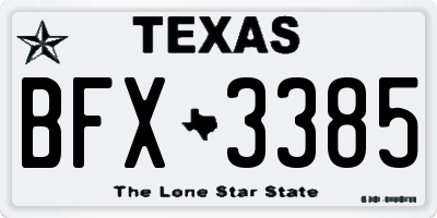 TX license plate BFX3385