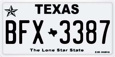 TX license plate BFX3387