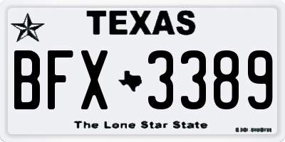 TX license plate BFX3389