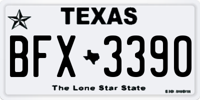 TX license plate BFX3390