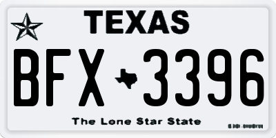 TX license plate BFX3396