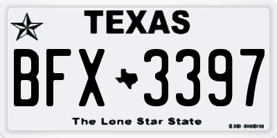TX license plate BFX3397