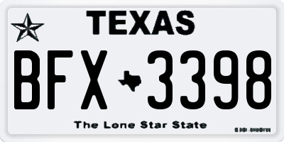 TX license plate BFX3398