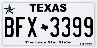 TX license plate BFX3399