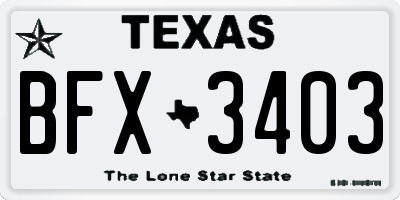 TX license plate BFX3403