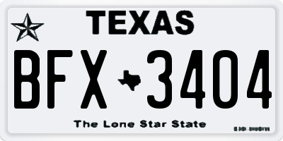 TX license plate BFX3404