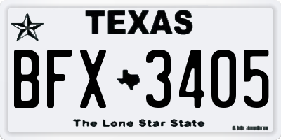 TX license plate BFX3405
