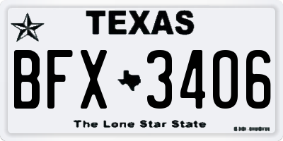 TX license plate BFX3406