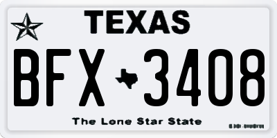 TX license plate BFX3408