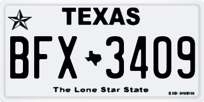 TX license plate BFX3409