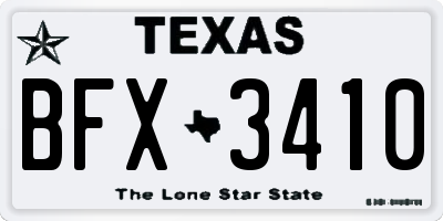 TX license plate BFX3410