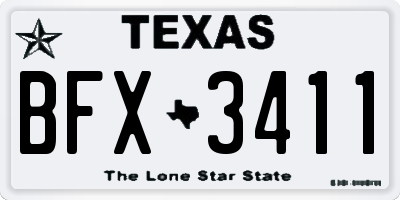 TX license plate BFX3411