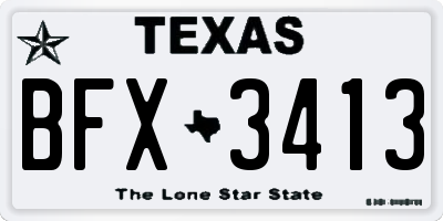 TX license plate BFX3413