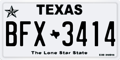TX license plate BFX3414