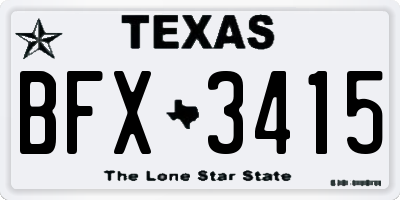 TX license plate BFX3415