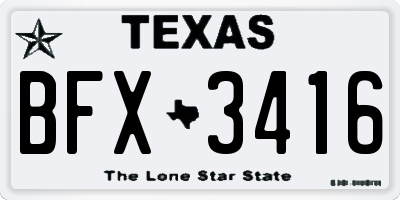 TX license plate BFX3416