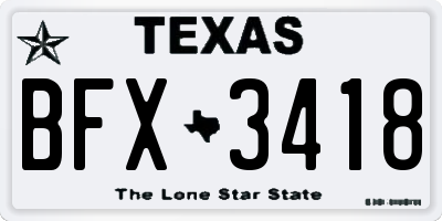 TX license plate BFX3418