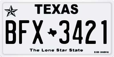 TX license plate BFX3421