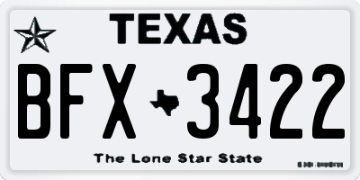 TX license plate BFX3422