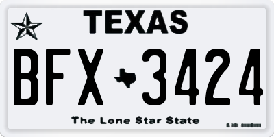 TX license plate BFX3424