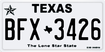 TX license plate BFX3426