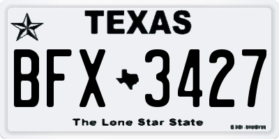 TX license plate BFX3427