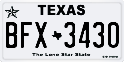 TX license plate BFX3430