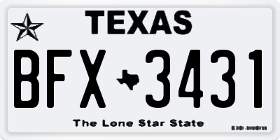 TX license plate BFX3431