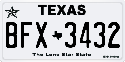 TX license plate BFX3432