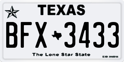 TX license plate BFX3433