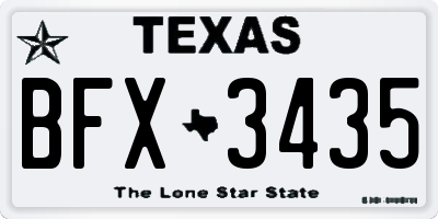 TX license plate BFX3435