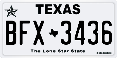 TX license plate BFX3436