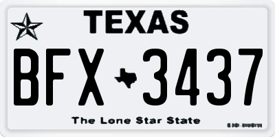 TX license plate BFX3437