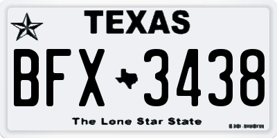 TX license plate BFX3438