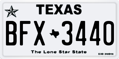 TX license plate BFX3440