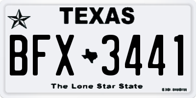 TX license plate BFX3441