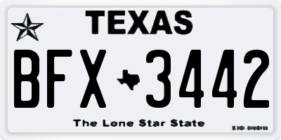 TX license plate BFX3442