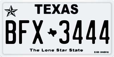 TX license plate BFX3444