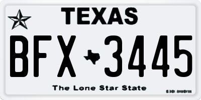 TX license plate BFX3445