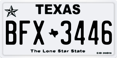 TX license plate BFX3446