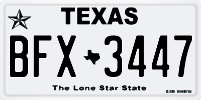 TX license plate BFX3447