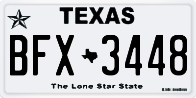 TX license plate BFX3448