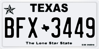 TX license plate BFX3449