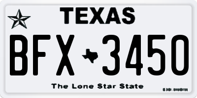 TX license plate BFX3450