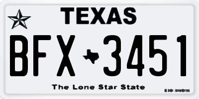 TX license plate BFX3451