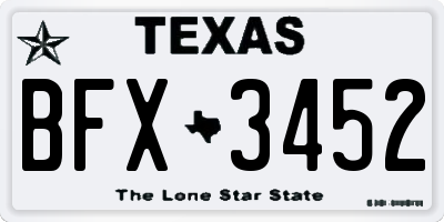 TX license plate BFX3452