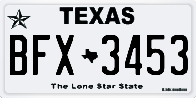 TX license plate BFX3453